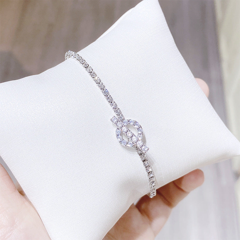 Bracelet simple et tendance en cristal de zircon pour femme