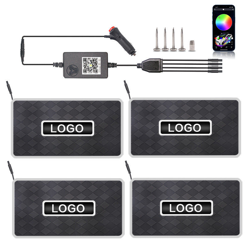 Tapis de Sol Voiture LED RGB Bluetooth - Éclairage d’Ambiance - BMYANY