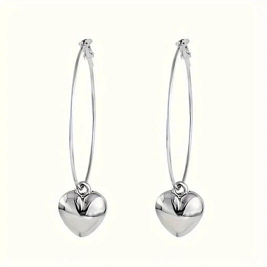 Boucles d'oreilles pendantes pendentif cœur, collection 2026