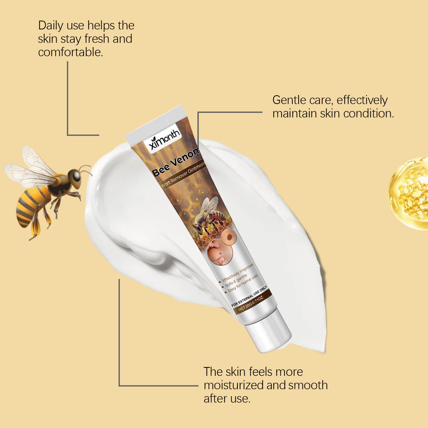 Gentle Cleansing Smooth Body Skin Moisturizing Skin Mole Bee