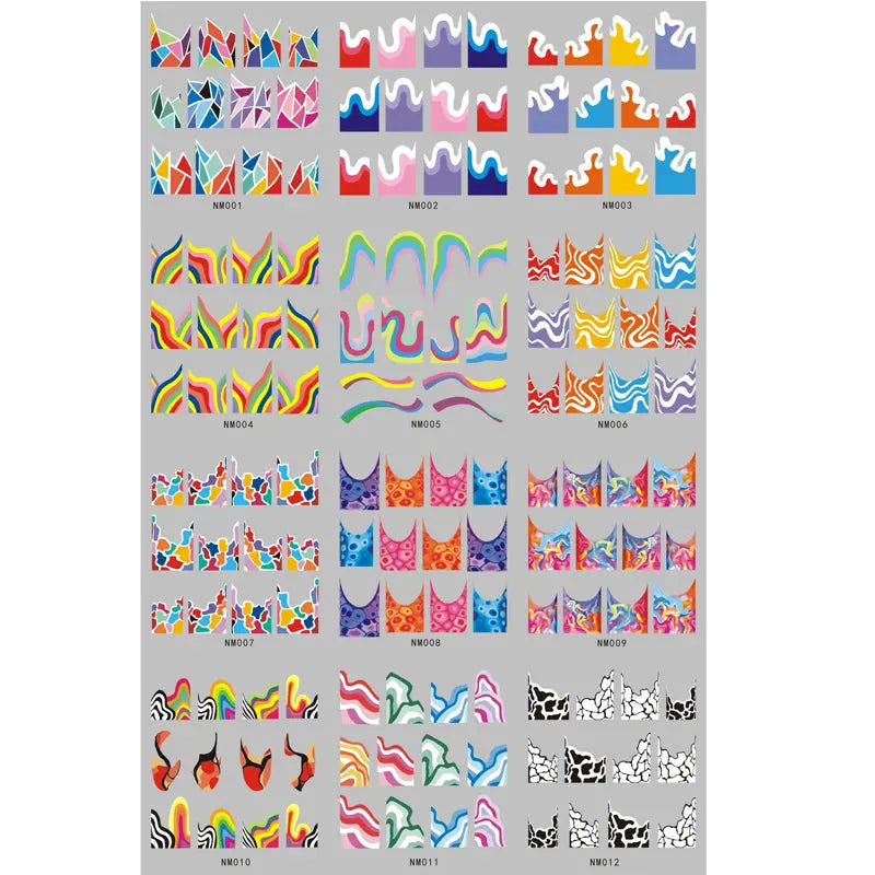 Autocollants ongles abstrait ruban ligne filigrane décoration nail art - BMYANY