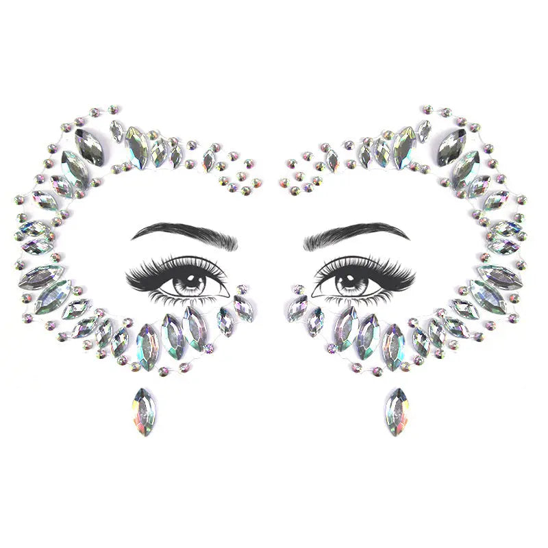 Bâtonnet à Sourcils Diamant - Décoration Visage Strass pour Fête et Mascarade - BMYANY