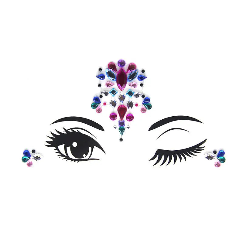 Bâtonnet à Sourcils Diamant - Décoration Visage Strass pour Fête et Mascarade - BMYANY