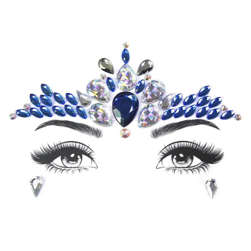 Bâtonnet à Sourcils Diamant - Décoration Visage Strass pour Fête et Mascarade - BMYANY