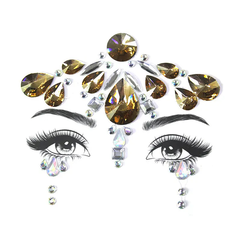Bâtonnet à Sourcils Diamant - Décoration Visage Strass pour Fête et Mascarade - BMYANY