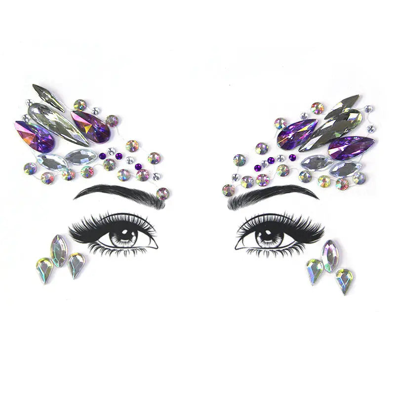 Bâtonnet à Sourcils Diamant - Décoration Visage Strass pour Fête et Mascarade - BMYANY