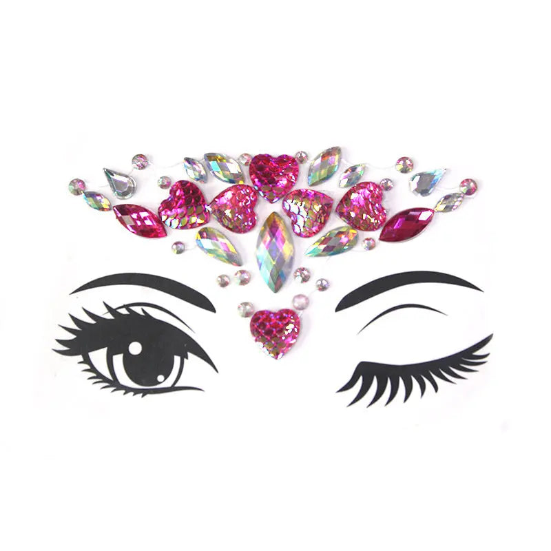 Bâtonnet à Sourcils Diamant - Décoration Visage Strass pour Fête et Mascarade - BMYANY