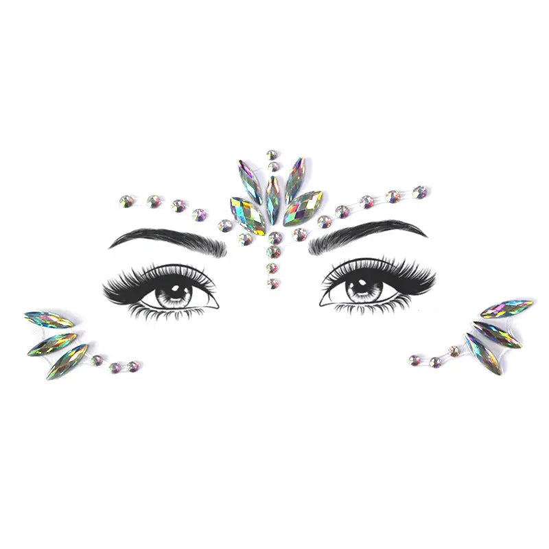 Bâtonnet à Sourcils Diamant - Décoration Visage Strass pour Fête et Mascarade - BMYANY