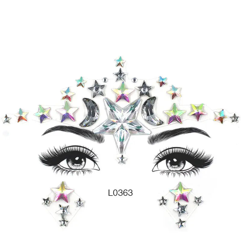 Bâtonnet à Sourcils Diamant - Décoration Visage Strass pour Fête et Mascarade - BMYANY