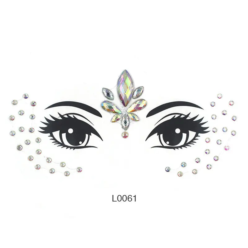 Bâtonnet à Sourcils Diamant - Décoration Visage Strass pour Fête et Mascarade - BMYANY