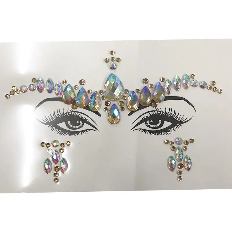 Bâtonnet à Sourcils Diamant - Décoration Visage Strass pour Fête et Mascarade - BMYANY