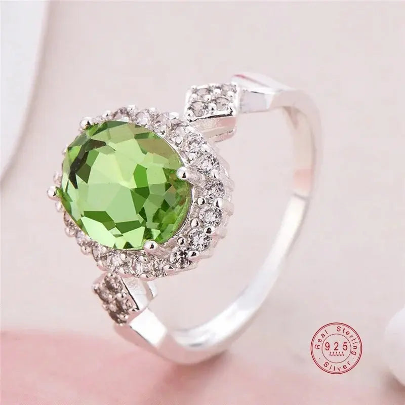 Bague Empilable Argent 925 - Design Rond Moderne 6 Couleurs - BMYANY