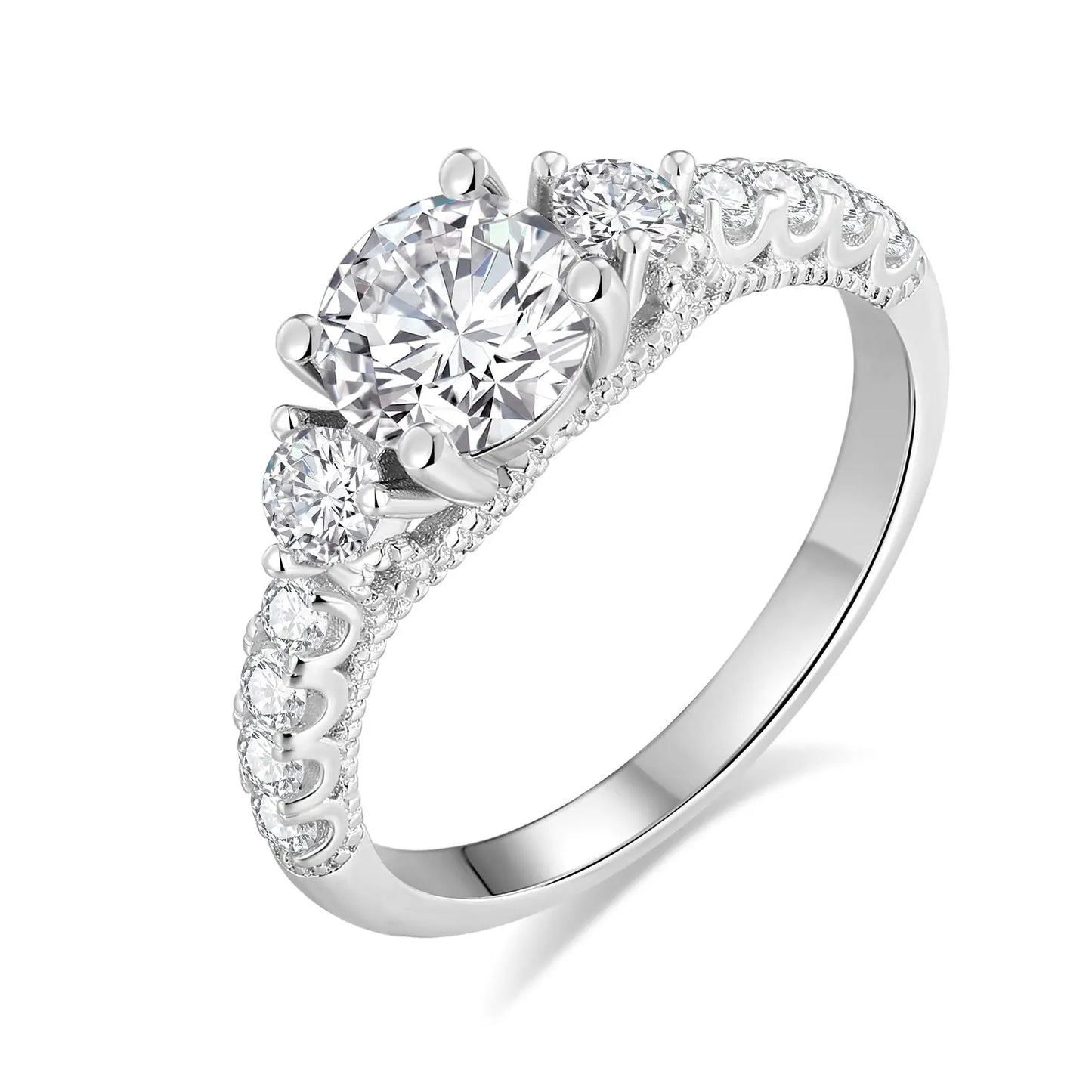 Bague Femme Argent Sterling S925 Zirconium - Design Fashion Moderne - BMYANY
