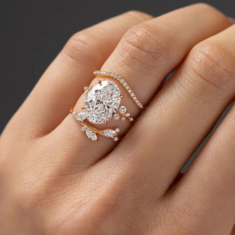 Bague Zircon Forme Ovale pour Femme - BMYANY