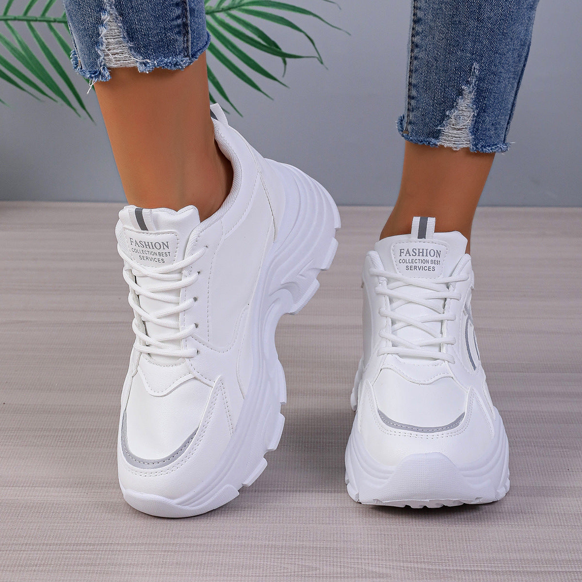 Baskets Compensées Femme Plateforme Légères Style Dad Shoes - BMYANY