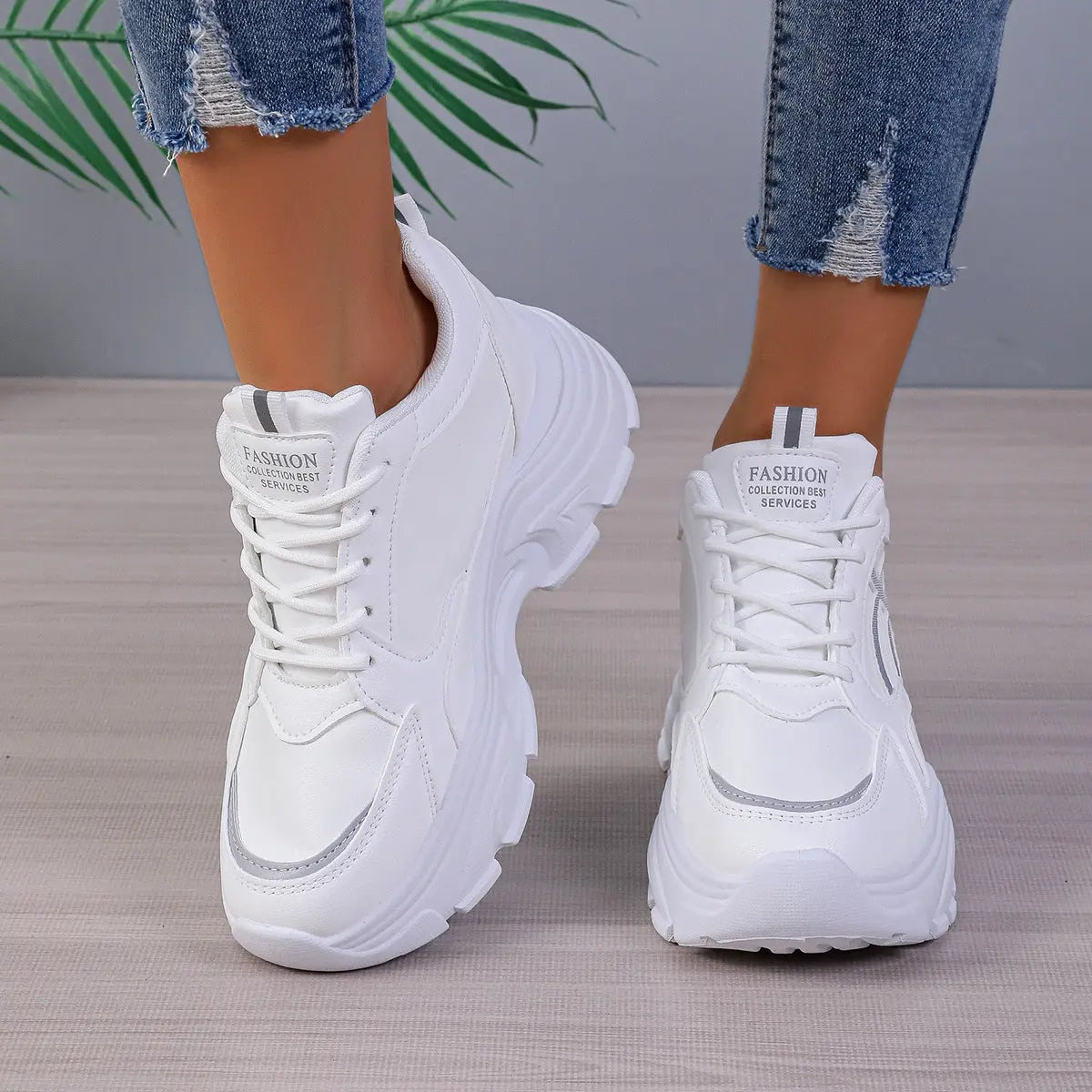 Baskets Compensées Femme Plateforme Légères Style Dad Shoes - BMYANY