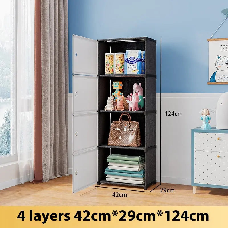 Bibliothèque Salon Meuble Rangement Sol avec Porte Compartiments - BMYANY
