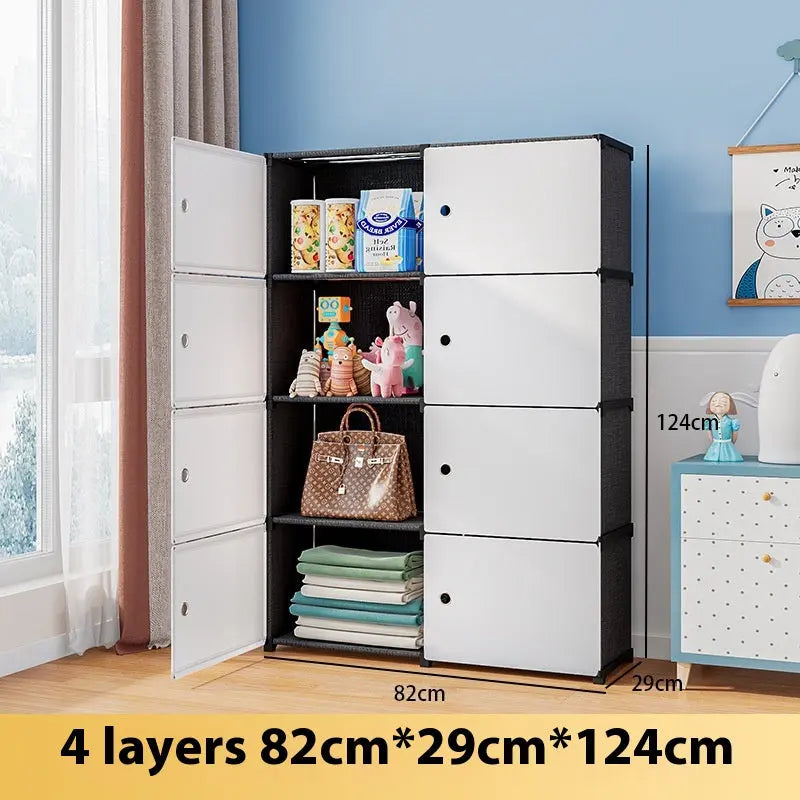 Bibliothèque Salon Meuble Rangement Sol avec Porte Compartiments - BMYANY