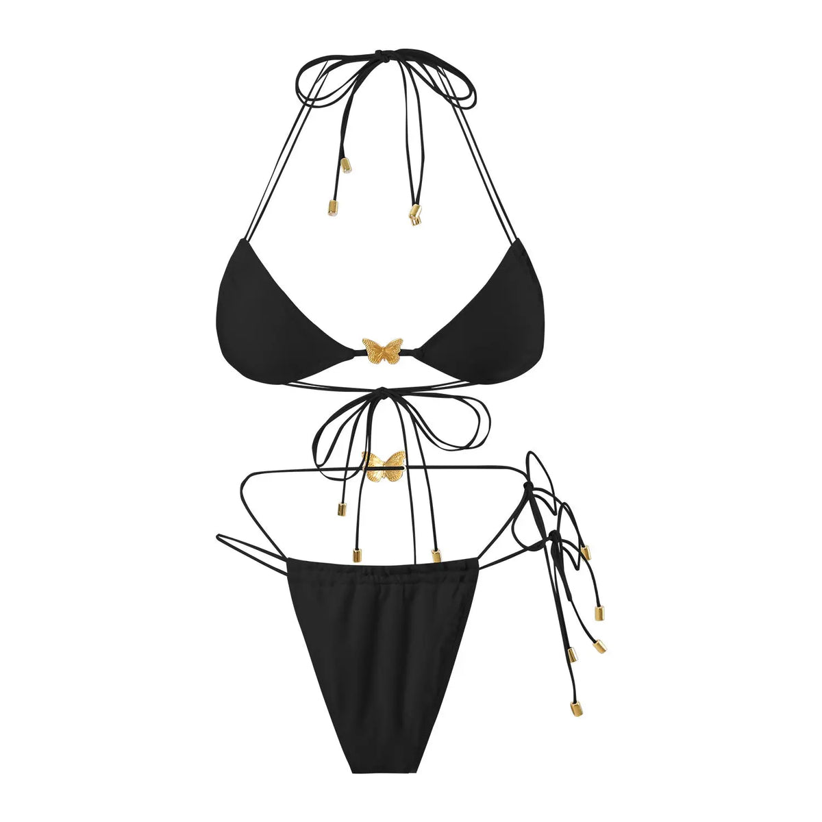 Bikini Femme Triangle Ornements Papillon - Liens Élastiques Sexy - BMYANY