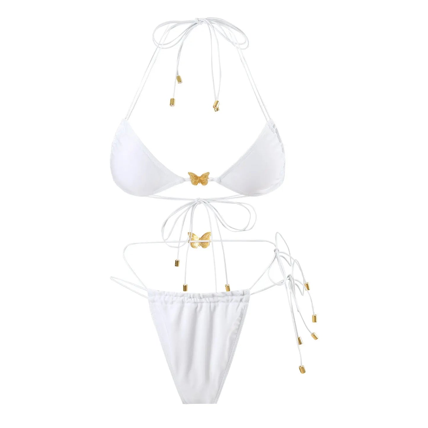 Bikini Femme Triangle Ornements Papillon - Liens Élastiques Sexy - BMYANY