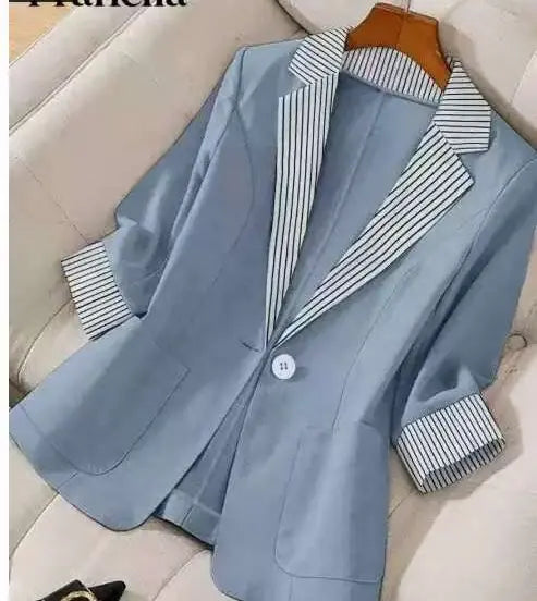Blazer Femme Style Britannique Coupe Ample Élégant - BMYANY