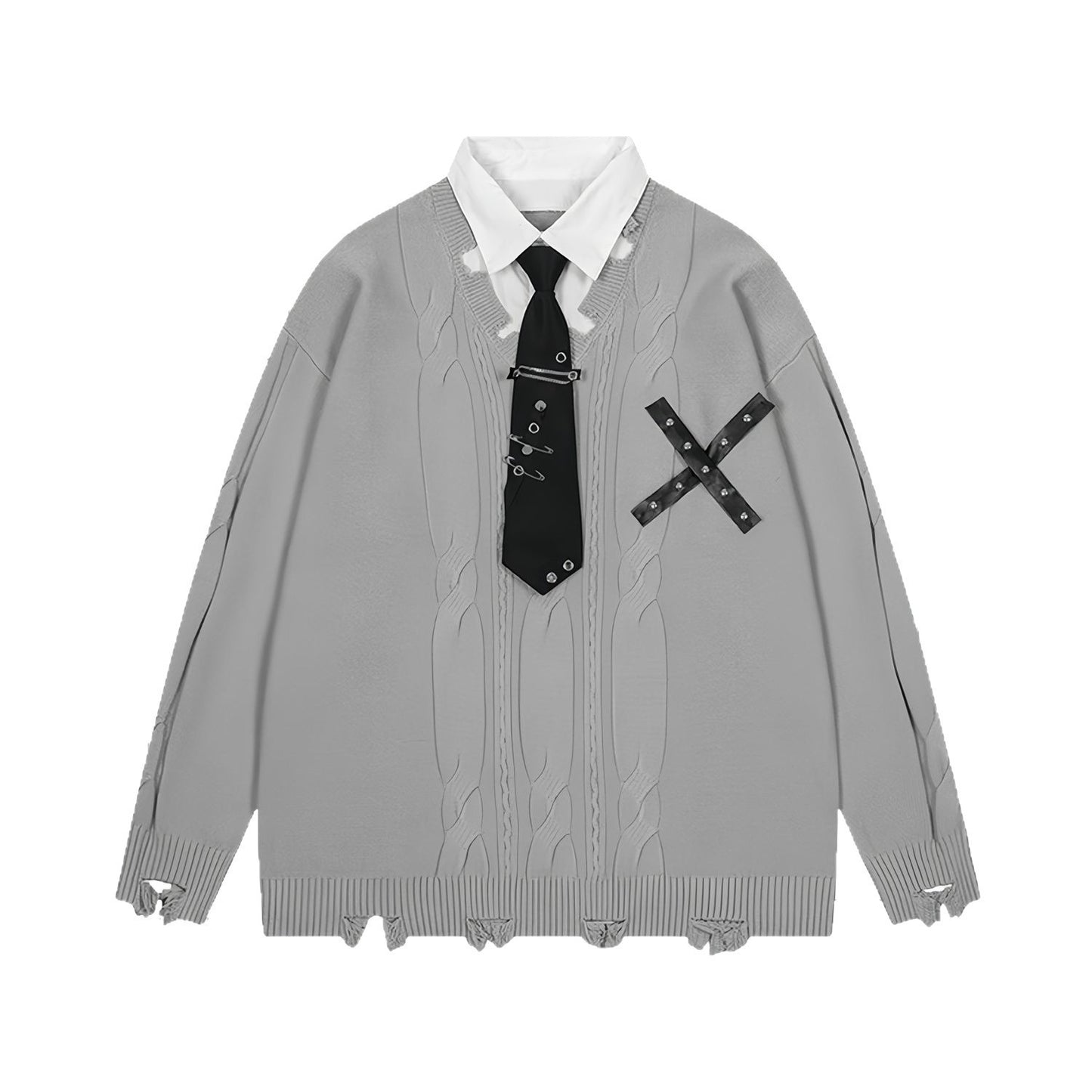 Blouse avec chemise et cravate intégrées pour femmes - BMYANY