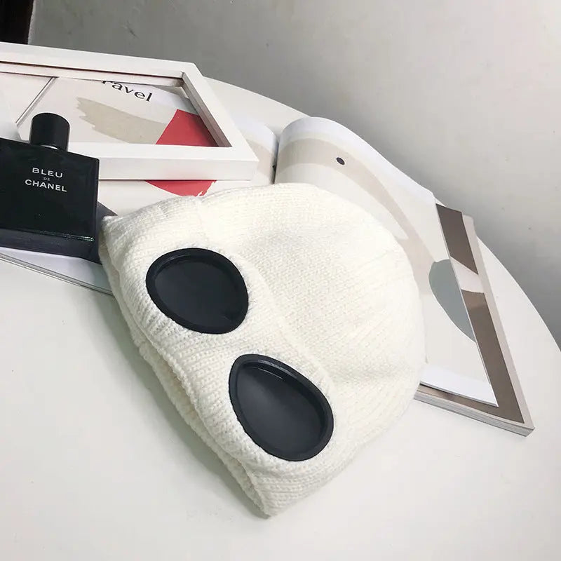 Bonnet Aviateur en Laine Tricoté Chaud pour Hiver - BMYANY