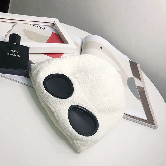 Bonnet Aviateur en Laine Tricoté Chaud pour Hiver - BMYANY