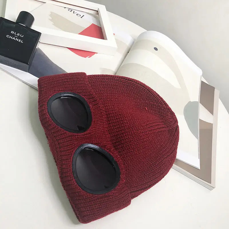 Bonnet Aviateur en Laine Tricoté Chaud pour Hiver - BMYANY