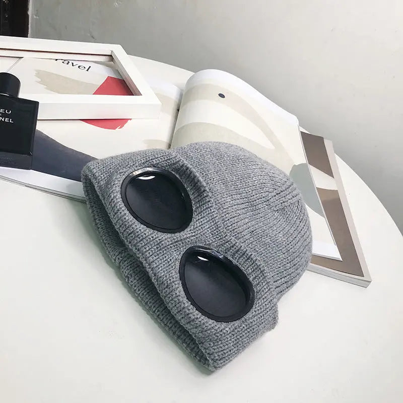Bonnet Aviateur en Laine Tricoté Chaud pour Hiver - BMYANY