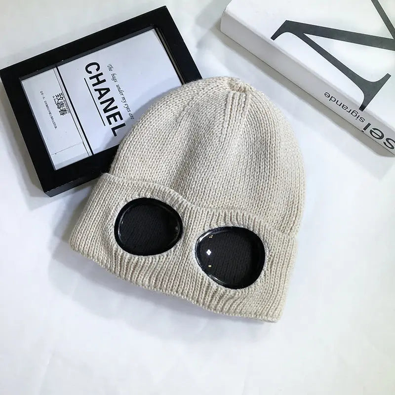Bonnet Aviateur en Laine Tricoté Chaud pour Hiver - BMYANY