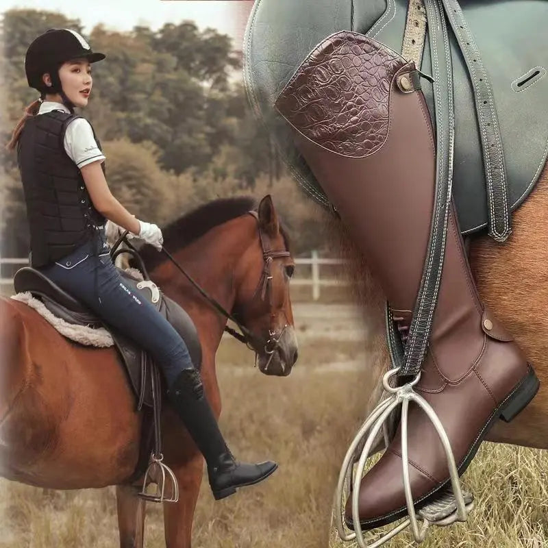 Bottes Cavalières Rétro Automne Hiver Irrégulières Sous le Genou - BMYANY