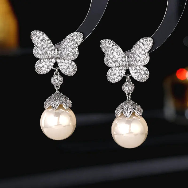 Boucles d’Oreilles Papillon Style Cour Française Vintage - Élégantes - BMYANY