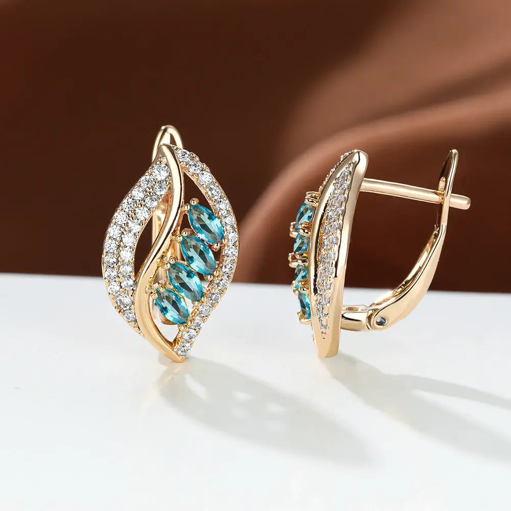 Boucles d’Oreilles Trèfle Zircon Or - BMYANY