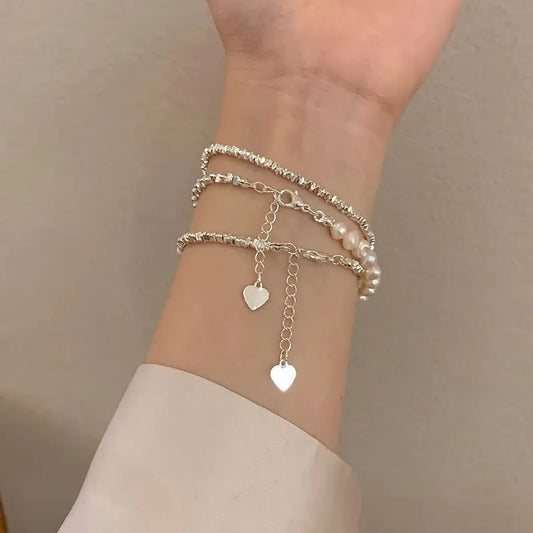 Bracelet Femme Argent avec Perles Tendance - BMYANY