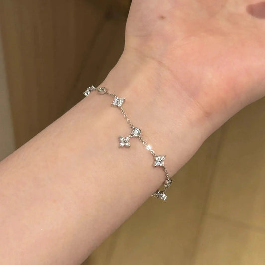 Bracelet trèfle à quatre feuilles zircon - Cadeau élégant porte-bonheur - BMYANY