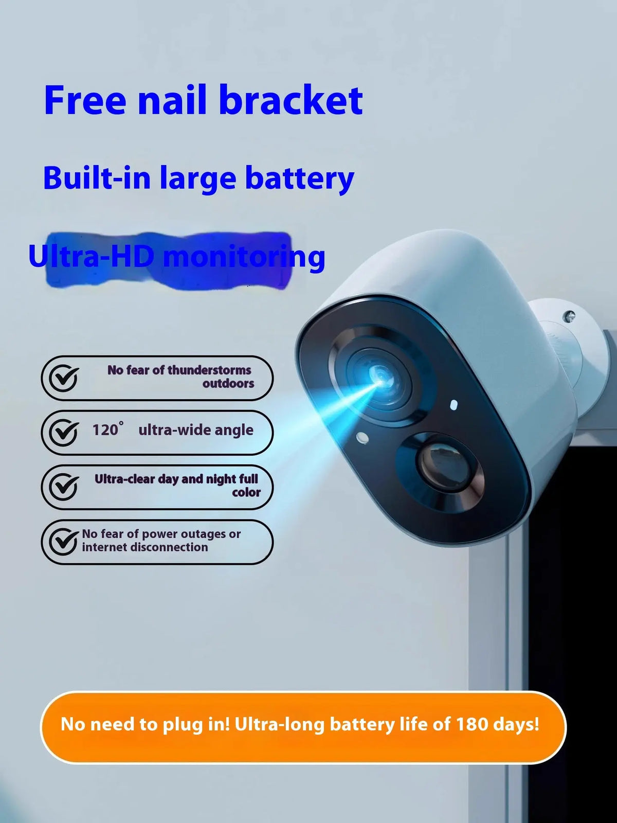 Caméra de Surveillance WiFi Sans Fil à Batterie - BMYANY