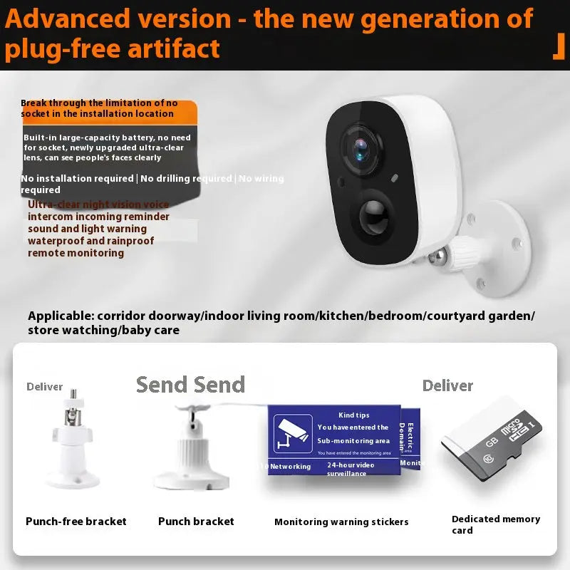 Caméra de Surveillance WiFi Sans Fil à Batterie - BMYANY
