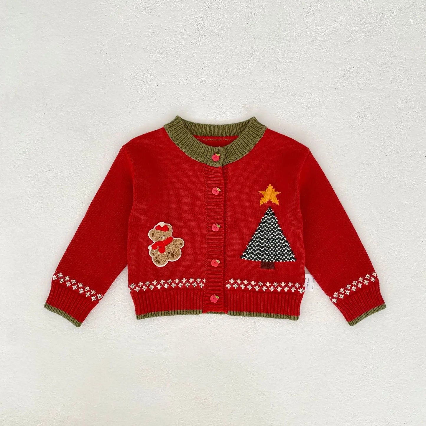 Cardigan Noël Enfant Bébé Coton Col Rond - BMYANY