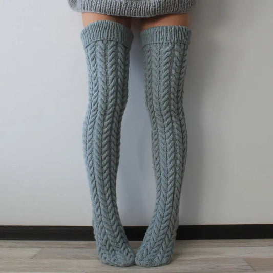 Chaussettes Hautes Femme au-dessus du Genou - Style Torsadé Élégant - BMYANY