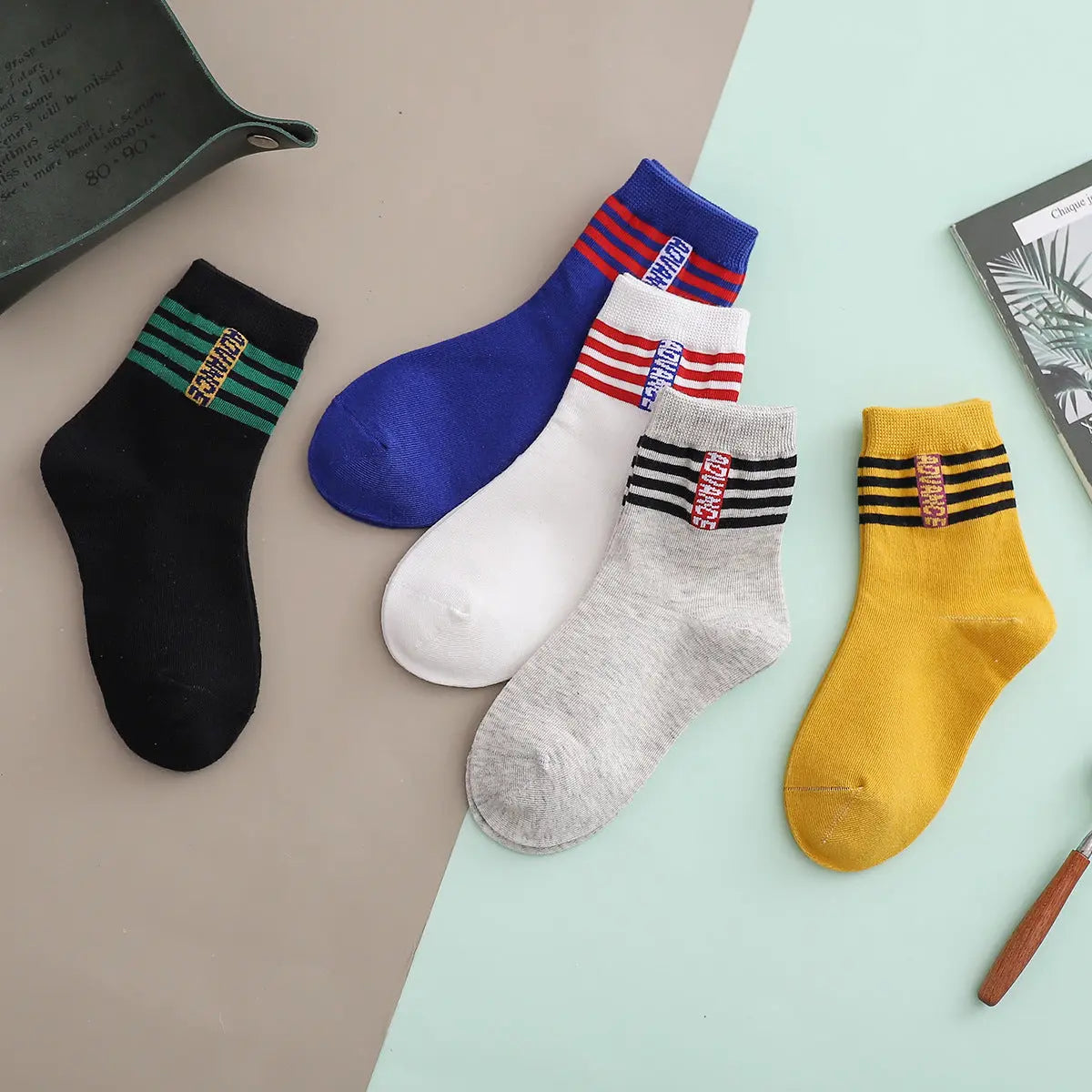 Chaussettes Mi Hautes Coton Printemps Été Smiley Enfant Mixte - BMYANY