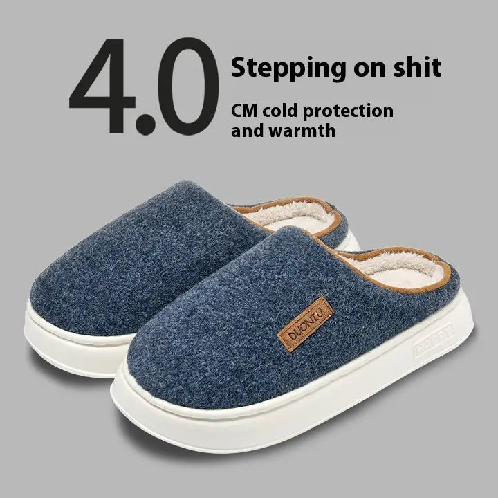Chaussons en coton couleur unie hiver femmes - BMYANY