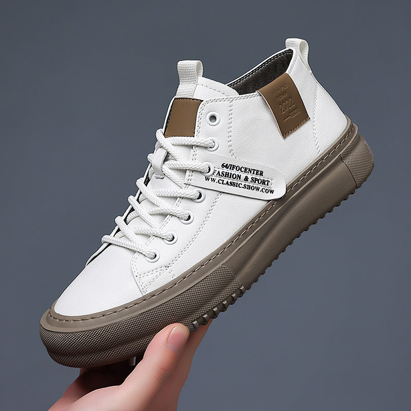 Chaussures Homme Cuir Blanc - Baskets Casual Sport Confortables - BMYANY