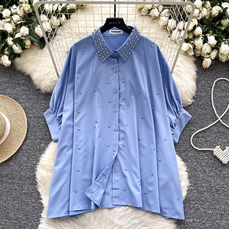 Chemise Femmes décontractée ample manches chauve-souris broderie - BMYANY