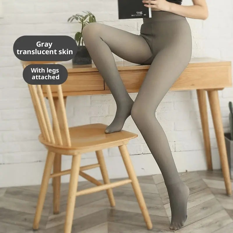 Collants transparents épaissis en velours de jambes chauds pour femmes - BMYANY