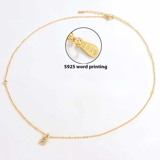 Collier Double Polyvalent Argent 925 Lettre Dorée - Style Sophistiqué - BMYANY