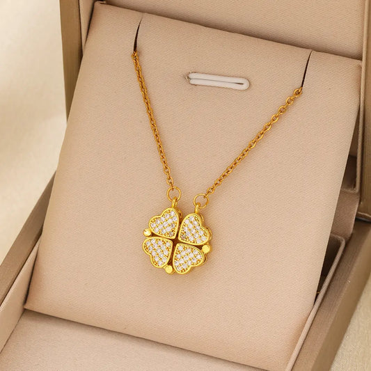 Collier Femme Acier Inoxydable Cœur en Zircon - BMYANY