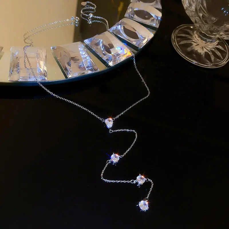 Collier Femme Cercle Gouttes d’Eau en Zircon de Luxe - BMYANY