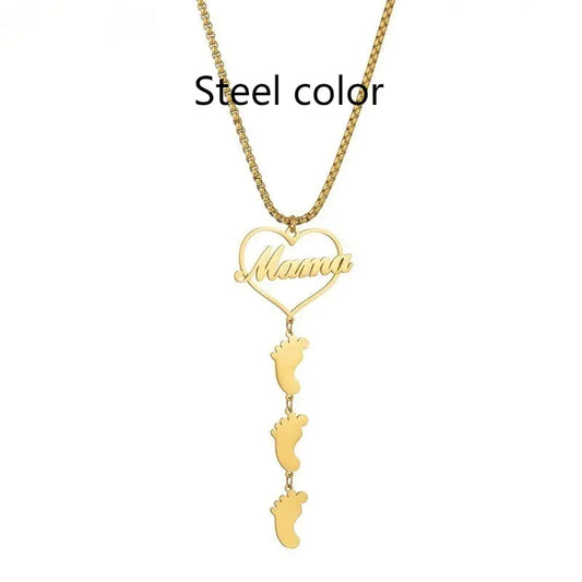 Collier Médaillon Maman et Enfant - Acier Inoxydable Love - BMYANY