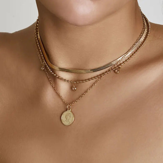 Collier Multicouche Chaîne Serpent Cristal Élégant - BMYANY
